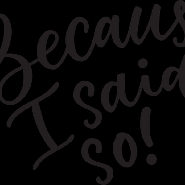 Because I Said So Thumbnail